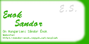 enok sandor business card