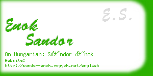 enok sandor business card